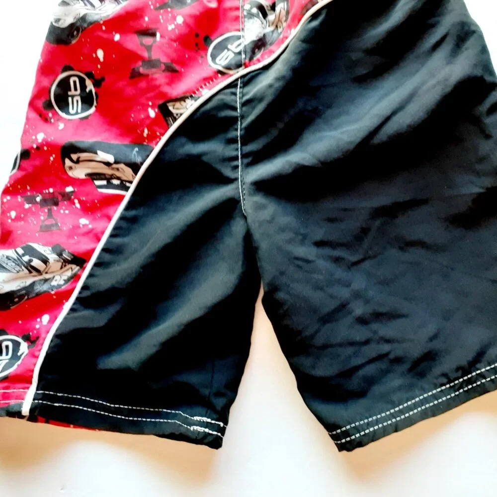Cars Boys Swim Trunks Lightning McQueen Swimsuit Red Black 3T
